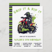 Grip It & Rip It! Motorcross, Dirt Bike Verjaardag Kaart (Voorkant / Achterkant)
