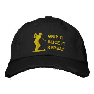 Grip It Slice Herhaal Grappig Golf Ontwerp Geborduurde Pet