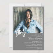 Gris 30e anniversaire Invitation photo (Devant)