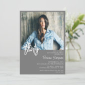 Gris 30e anniversaire Invitation photo (Debout devant)