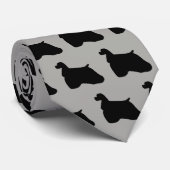 Gris américain de cravate de silhouette de cocker (Roulé)