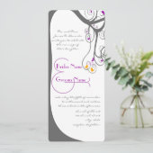 Gris Arbre Plum Laisser Inséparables Faire-part de (Debout devant)