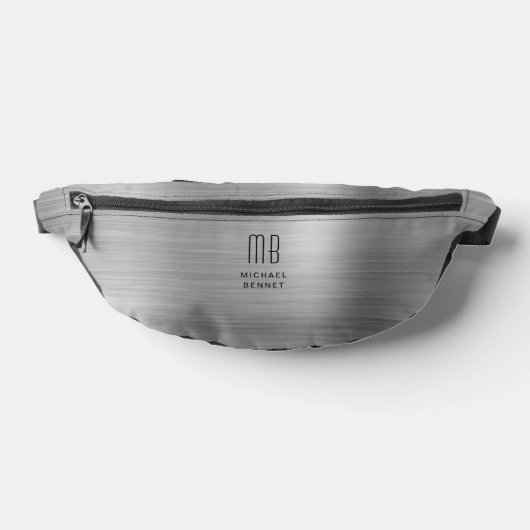 Gris argent Monogramme Moderne (Poser)