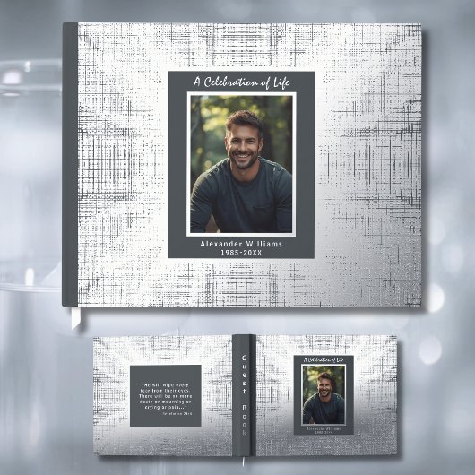 Gris Argent Véritable Foil Funérailles Livres d'in