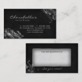 Gris argenté de carte de visite floral de (Devant / Derrière)