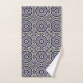Gris argenté et motif de cercle gras lilas (Serviette à main)
