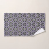 Gris argenté et motif de cercle gras lilas (Serviette à main)