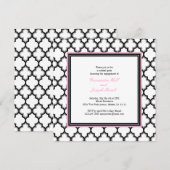 Gris argenté, Invitation noire et blanche, rose (Devant / Derrière)