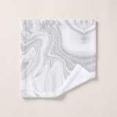 Gris argenté moderne texture élégante en marbre (Gant de toilette)