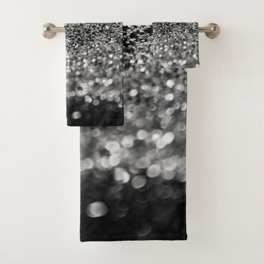 Gris argenté paillettes Bokeh Glam 2 (En situation)