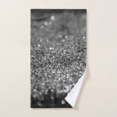 Gris argenté paillettes Bokeh Glam 2 (Serviette à main)