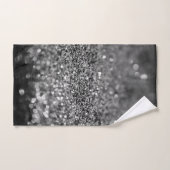 Gris argenté paillettes Bokeh Glam 2 (Serviette à main)