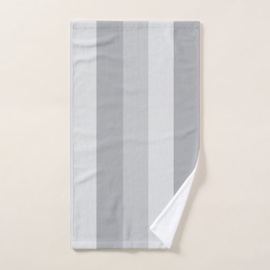 Gris argenté rayé (Serviette à main)