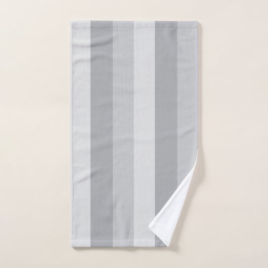 Gris argenté rayé (Serviette à main)