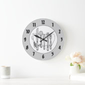 Gris argenterie blanc Napkin noir chiffres Horloge (Maison)