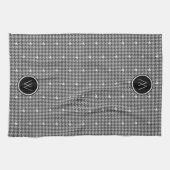 Gris avec Accent Argent Houndstooth Serviette de c (Horizontal)