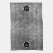 Gris avec Accent Argent Houndstooth Serviette de c (Vertical)