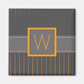 Gris avec aimant à rayures orange (Devant)