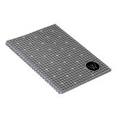 Gris avec Carnet Houndstooth Accent Argent (Côté Droit)