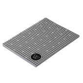 Gris avec Carnet Houndstooth Accent Argent (Côté gauche)