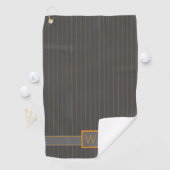 Gris avec la serviette de golf Orange Pinstripes (En situation)