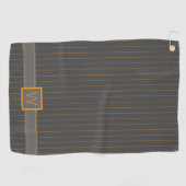 Gris avec la serviette de golf Orange Pinstripes (Horizontal)
