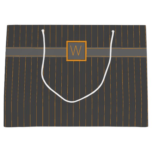 Gris avec sac cadeau Orange Pinstripes (Devant)