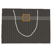 Gris avec sac cadeau Orange Pinstripes (Dos)