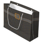 Gris avec sac cadeau Orange Pinstripes (Devant Angle)