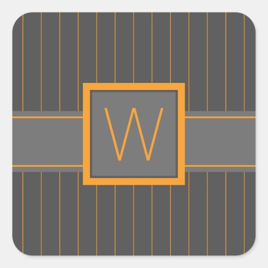 Gris avec Sticker à rayures orange (Devant)