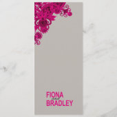 Gris aztèque de fuschia de menu de dîner de (Dos)