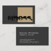 Gris Beige Personal Trainer Fitness Carte de visit (Devant / Derrière)