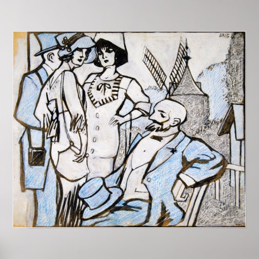 Gris - Bij de Longchamps races Poster (Voorkant)