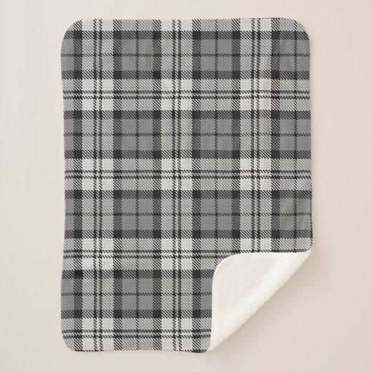 Gris Blackwatch Tartan Design Plaid (Devant)