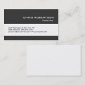 Gris blanc classique Carte de visite standard tend (Devant / Derrière)