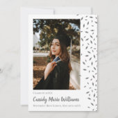 Gris blanc Confetti Faire-part de graduation (Devant)