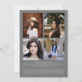 Gris blanc Confetti Faire-part de graduation (Dos)