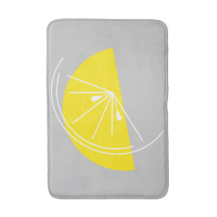 Gris blanc de tapis de bain de citron d'agrume