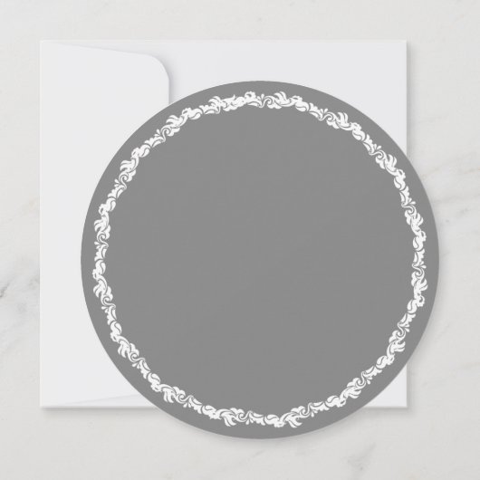 Gris & Blanc Élégant Fancy Invitations nuptiales (Dos)