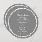 Gris & Blanc Élégant Fancy Invitations nuptiales (Devant / Derrière)