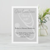 Gris/blanc Faire-part moderne d'études en santé (Debout devant)