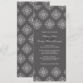 Gris + blanc flocon de neige invitation de mariage (Devant / Derrière)