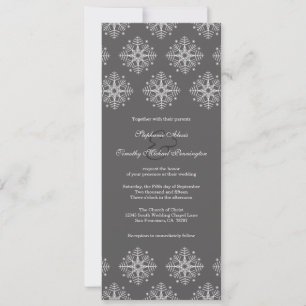 Gris + blanc flocon de neige invitation de mariage