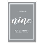 Gris Blanc Mariage moderne Numéro de table Neuf (Dos)