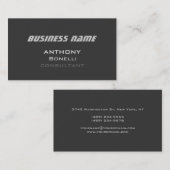 Gris Blanc Moderne Carte de visite de charme (Devant / Derrière)