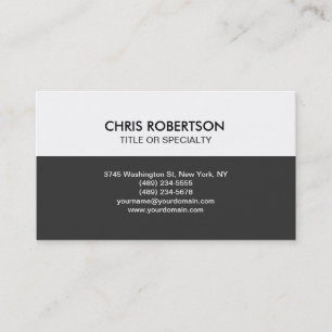 Gris Blanc Moderne Simple Carte de visite simple