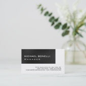 Gris Blanc Moderne Simple Manager Carte de visite (Debout devant)