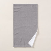Gris Blanc Monogramme Faux Lin Gris (Serviette à main)