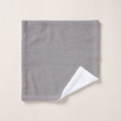 Gris Blanc Monogramme Faux Lin Gris (Gant de toilette)