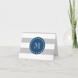 Gris blanc Motif, Monogramme bleu marine
